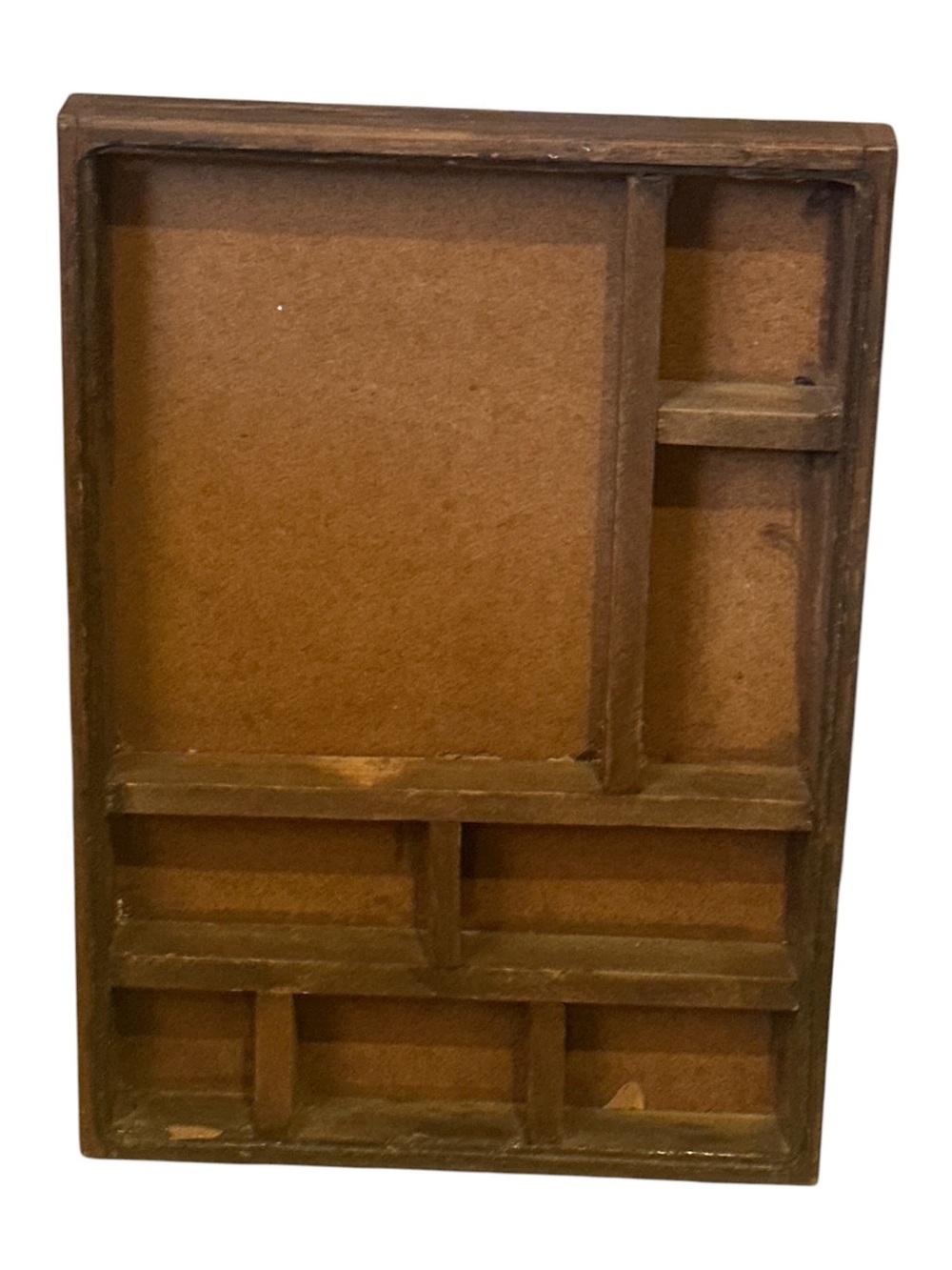 Vintage Wood Trinket Shelf Shadow Box Display Wall Mount Rectangular 15.5"
